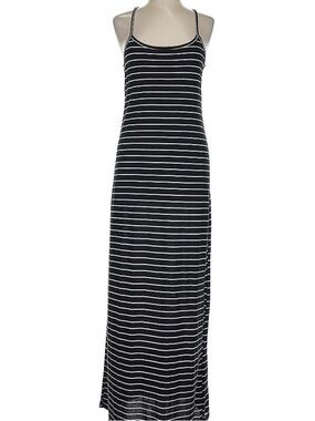 Rewind Striped Black and White Maxi Dress with Spaghetti Straps
